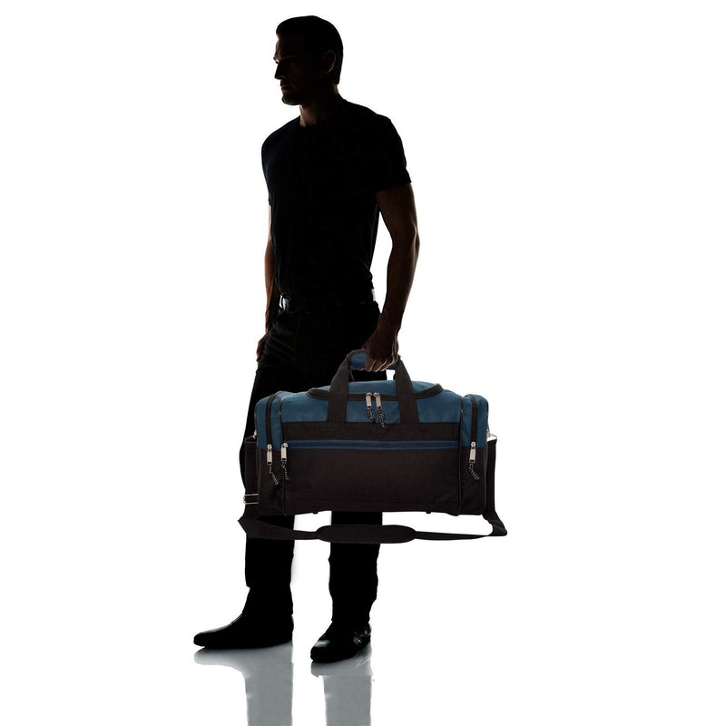 Dalix Medium Duffle Bag Duffel Bag in Black and Navy Blue Gym Bag