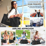 Dance Gym Duffel Bag for Teen Girls, Personalized Initial Travel Weekender Bag,Cute Overnight Carry On Duffle for Women,Sports Travel Cheer Bag,Monogram Christmas Gifts for Tween Preppy(black - A)