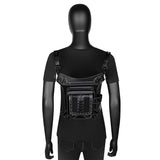 Daniel Jie Gothic Leather Waist Bag Fanny Pack Thigh Leg Hip Holster Purse Travel Pouch Hiking Sport Chain Bags for Women Men