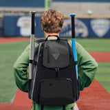 DAREKUKU Youth Baseball Backpack, Softball Bat Bag For Boys & Girls, T - Ball & Baseball Equipment & Gear, Durable Bat Backpack With Fence Hook, Shoe Compartment, Hold Bat, Glove, Helmet, Cleats