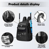 DAREKUKU Youth Baseball Backpack, Softball Bat Bag For Boys & Girls, T - Ball & Baseball Equipment & Gear, Durable Bat Backpack With Fence Hook, Shoe Compartment, Hold Bat, Glove, Helmet, Cleats