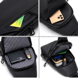 DAYELIVE Waterproof Sling Bag for Men Crossbody Bag Shoulder travel Backpack Sling with USB Charging Port Anti Theft Cross Body Bag Chest Daypack for Hiking Sports Running Women - Black