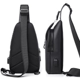DAYELIVE Waterproof Sling Bag for Men Crossbody Bag Shoulder travel Backpack Sling with USB Charging Port Anti Theft Cross Body Bag Chest Daypack for Hiking Sports Running Women - Black