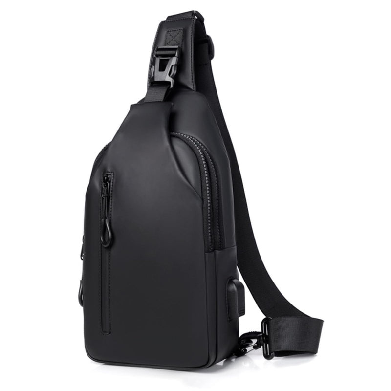 DAYELIVE Waterproof Sling Bag for Men Crossbody Bag Shoulder travel Backpack Sling with USB Charging Port Anti Theft Cross Body Bag Chest Daypack for Hiking Sports Running Women - Black