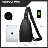 DAYELIVE Waterproof Sling Bag for Men Crossbody Bag Shoulder travel Backpack Sling with USB Charging Port Anti Theft Cross Body Bag Chest Daypack for Hiking Sports Running Women - Black