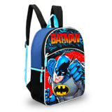 DC Comics Batman Backpack for Kids - 16" Batman School Bag with Batman Stickers, Water Bottle, Door Hanger, and More (Batman School Supplies Bundle)