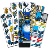DC Comics Batman Backpack for Kids - 16" Batman School Bag with Batman Stickers, Water Bottle, Door Hanger, and More (Batman School Supplies Bundle)