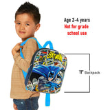 DC Comics Batman Mini Backpack for Boys - Bundle with 11" Superhero School Bag, Stickers, More | Batman School Backpack for Kids