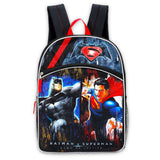 DC Comics Batman vs Superman Backpack for Boys - 16" Justice League School Bag with Front Pocket & Adjustble Straps | Batman and Superman Backpack for Kids