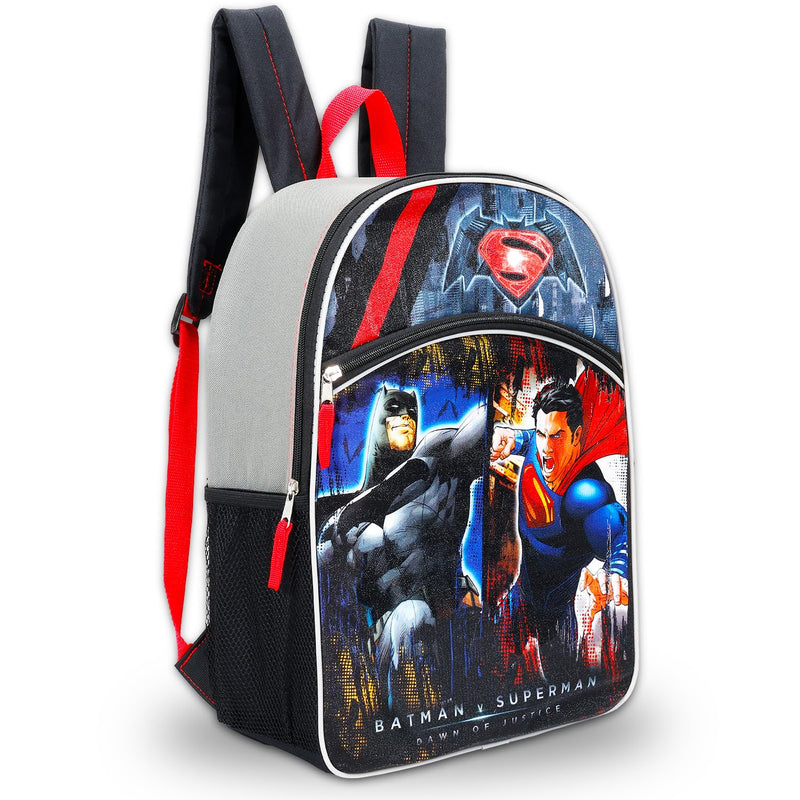DC Comics Batman vs Superman Backpack for Boys - 16" Justice League School Bag with Front Pocket & Adjustble Straps | Batman and Superman Backpack for Kids