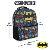 DC Comics Kids Batman Backpack - Batman, Superman, The Joker Superhero Bookbag for Boys Girls Toddlers and Adults - Laptop and Lunchbox Compatible School Bag (Batman Black)