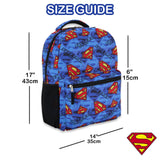 DC Comics Kids Superman Backpack - Batman, Superman, The Joker Superhero Bookbag for Boys Girls Toddlers and Adults - Laptop and Lunchbox Compatible School Bag (Superman Blue)