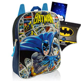 DC Shop Comics Batman MINI Backpack Preschool Bundle - Batman School Supplies And 11 INCH School Bag With 300 Batman Stickers (Superhero School Supplies).