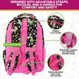 Decorably 16.5in Themed Kids Backpack with 3 Main Compartments & 2 Side Pockets, Backpack for Boys and Girls with Padded Straps & Back