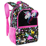 Decorably 16.5in Themed Kids Backpack with 3 Main Compartments & 2 Side Pockets, Backpack for Boys and Girls with Padded Straps & Back