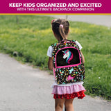 Decorably 16.5in Themed Kids Backpack with 3 Main Compartments & 2 Side Pockets, Backpack for Boys and Girls with Padded Straps & Back