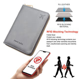 defway Passport Holder Travel Wallet - RFID Blocking Passport Holder Wallet, Full Zip Travel Card Cover with RFID Protection, Multi Slot Organizer for Cards Cash Documents Travel Essentials (Grey)