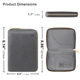 defway Passport Holder Travel Wallet - RFID Blocking Passport Holder Wallet, Full Zip Travel Card Cover with RFID Protection, Multi Slot Organizer for Cards Cash Documents Travel Essentials (Grey)