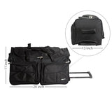 Dejuno 20 - Inch Carry - On Rolling Duffle Bag - Black