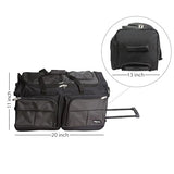 Dejuno 20 - inch Carry - on Rolling Duffle Bag - Charcoal
