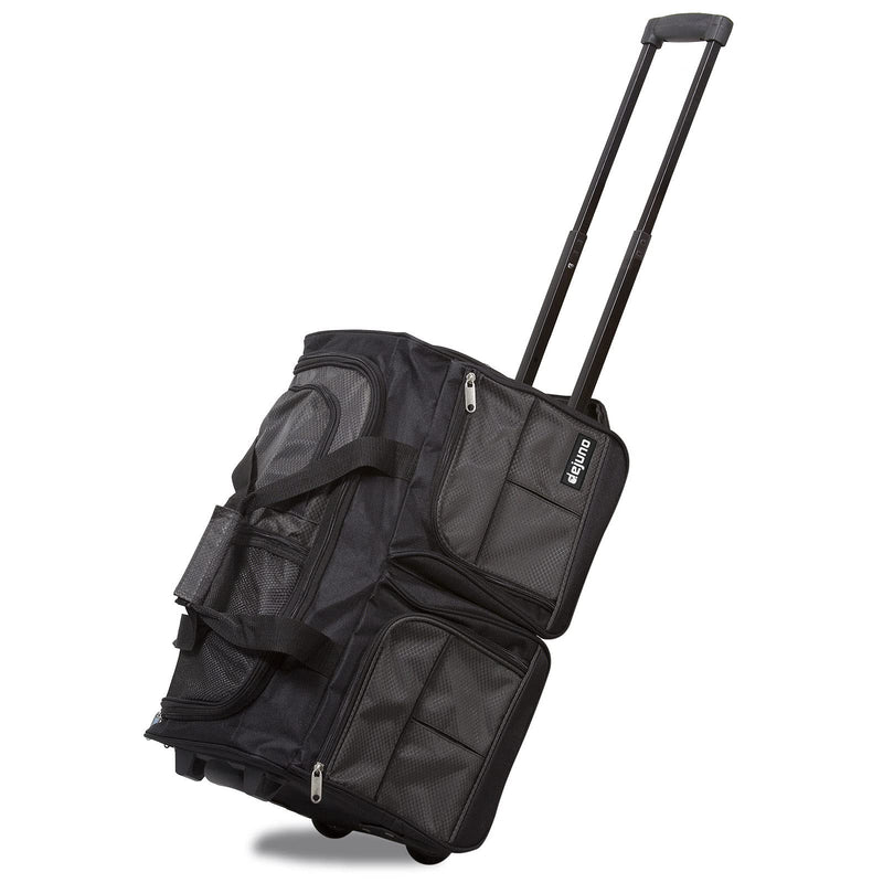 Dejuno 20 - inch Carry - on Rolling Duffle Bag - Charcoal