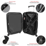 Dejuno Craft Hardside 20 - Inch Carry - On Lightweight Spinner Luggage - Black