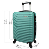 Dejuno Craft Hardside 20 - Inch Carry - On Lightweight Spinner Luggage - Teal