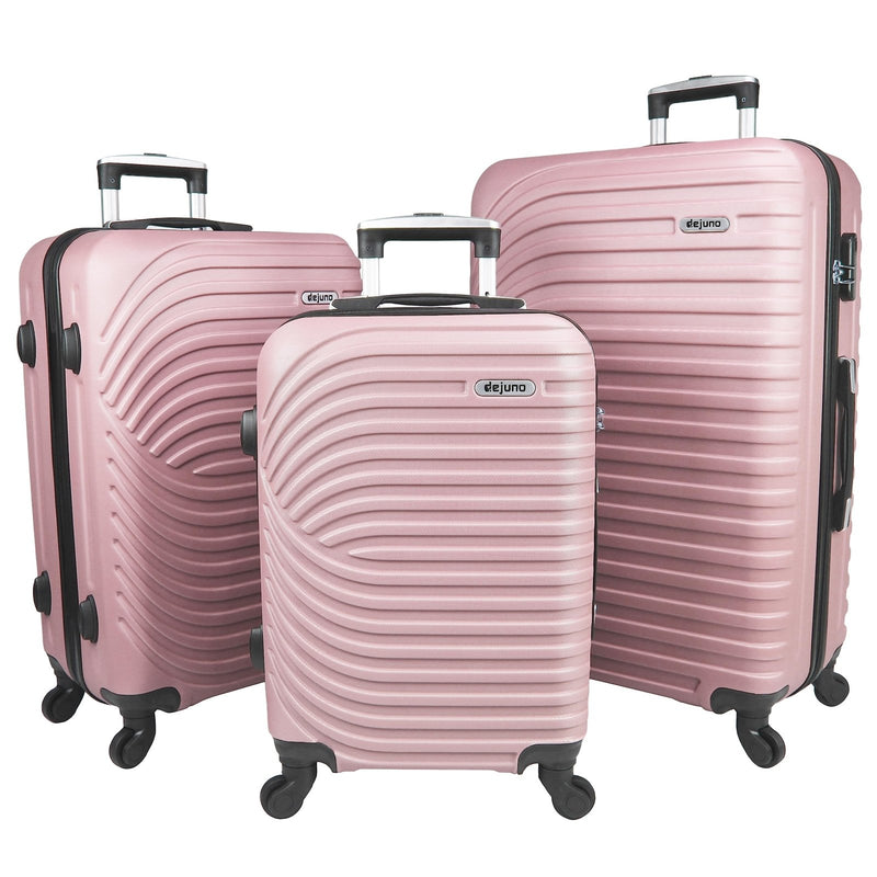 Dejuno Craft Hardside 3 - Piece Lightweight Spinner Luggage Set - Blush