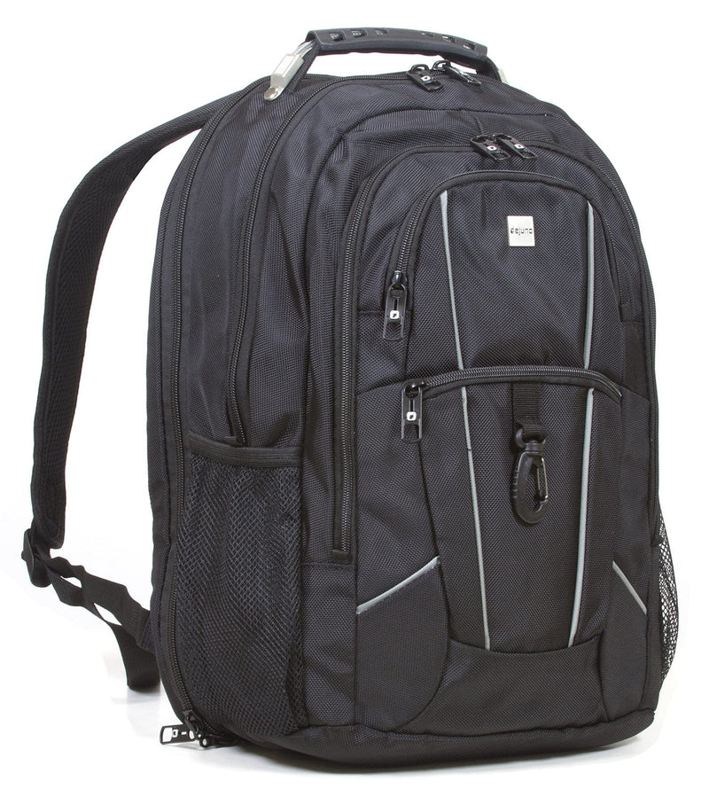 Dejuno Dejuno Commuter Backpack Checkpoint - friendly 15.6" Laptop Pocket - Black Laptop Backpack, Black