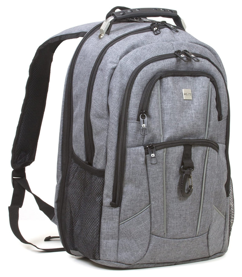 Dejuno Dejuno Commuter Backpack Checkpoint - friendly 15.6" Laptop Pocket - Heather Grey Laptop Backpack, Heather Grey