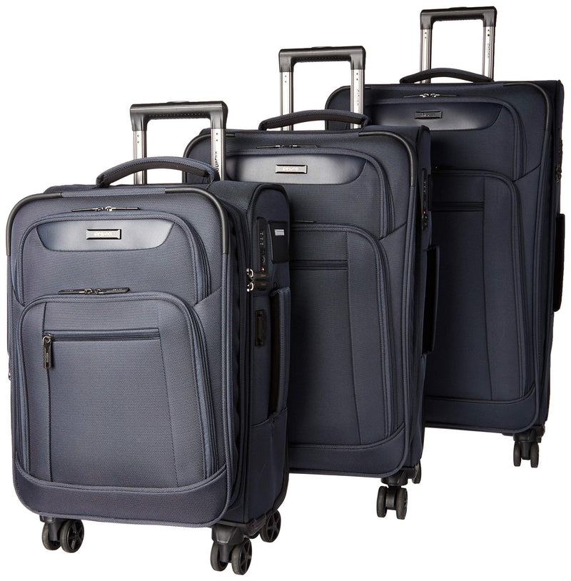 Dejuno Executive 3 - Piece Spinner Luggage Set With USB Port - Navy