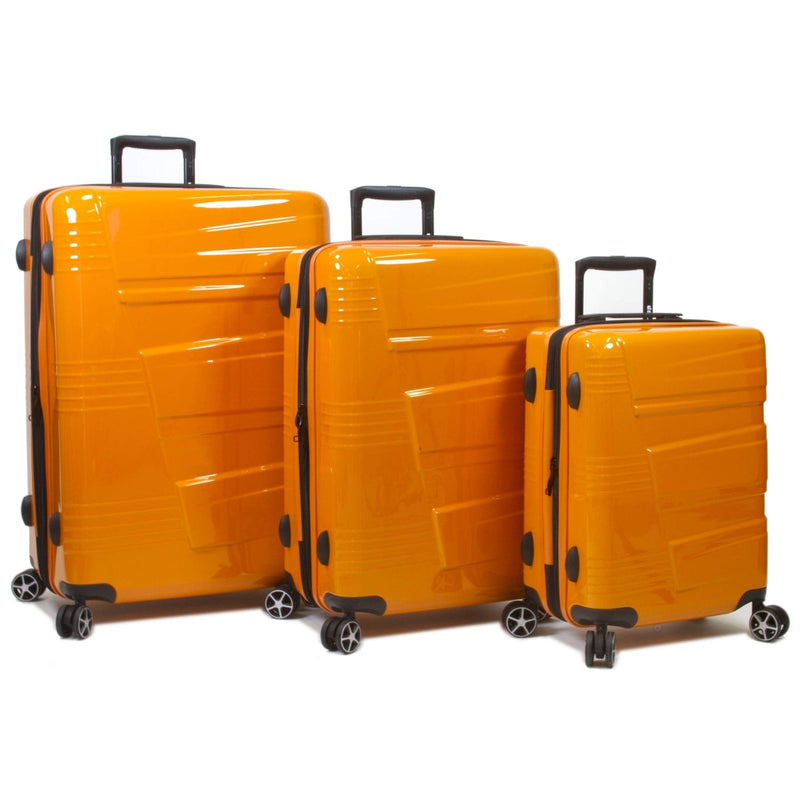 Dejuno Lumos Hardside 3 - Piece Expandable Spinner Luggage Set - Orange