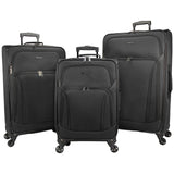 Dejuno Oslo 3 - Piece Lightweight Expandable Spinner Luggage Set - Black