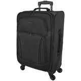 Dejuno Oslo 3 - Piece Lightweight Expandable Spinner Luggage Set - Black