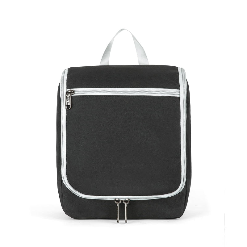 Della Gao Black Water Repellent Polyester Hanging Toiletry Bag for Travel