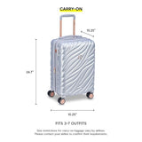 DELSEY PARIS Alexis Hardside 3 - Piece Set, Expandable Luggage with 4 Spinner Wheels, Lightweight Suitcase, 21" Carry - On, 25" Checked Medium, 29" Checked Large, Silver/Rose Gold