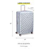 DELSEY PARIS Alexis Hardside 3 - Piece Set, Expandable Luggage with 4 Spinner Wheels, Lightweight Suitcase, 21" Carry - On, 25" Checked Medium, 29" Checked Large, Silver/Rose Gold