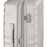 DELSEY PARIS Alexis Hardside 3 - Piece Set, Expandable Luggage with 4 Spinner Wheels, Lightweight Suitcase, 21" Carry - On, 25" Checked Medium, 29" Checked Large, Silver/Rose Gold