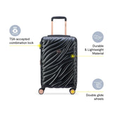 DELSEY PARIS Alexis Hardside, Medium Checked, Expandable Luggage with 4 Spinner Wheels, Lightweight Suitcase, 25 - Inch, Black/Rose Gold