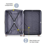 DELSEY PARIS Alexis Hardside, Medium Checked, Expandable Luggage with 4 Spinner Wheels, Lightweight Suitcase, 25 - Inch, Black/Rose Gold