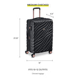 DELSEY PARIS Alexis Hardside, Medium Checked, Expandable Luggage with 4 Spinner Wheels, Lightweight Suitcase, 25 - Inch, Black/Rose Gold