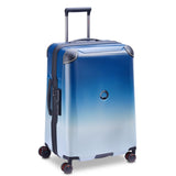 DELSEY PARIS Cactus Hardside Luggage with Spinner Wheels, White/Blue, Checked - Medium 24 Inch