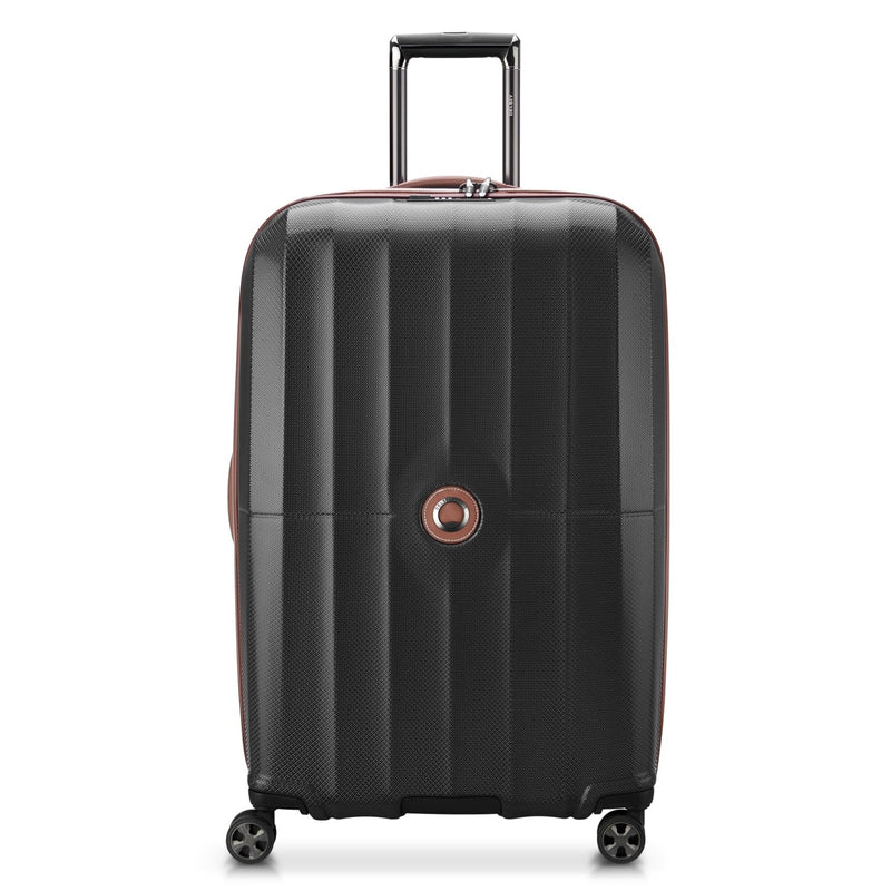DELSEY PARIS Carrousel Hardside Expandable Luggage with Spinner Wheels, Black, Checked - Large 28 Inch