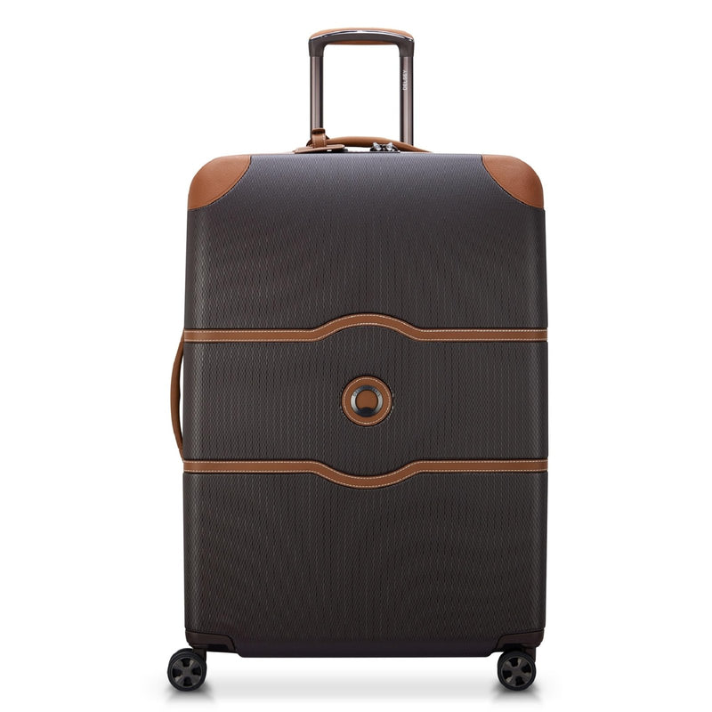 DELSEY PARIS Chatelet Air 2.0 Hardside Luggage with Spinner Wheels, Chocolate Brown, Checked - Large 28 Inch