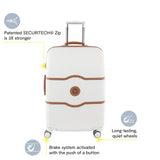 DELSEY PARIS Chatelet Hard+ Hardside Luggage with Spinner Wheels, Champagne White, Checked - Large 28 Inch