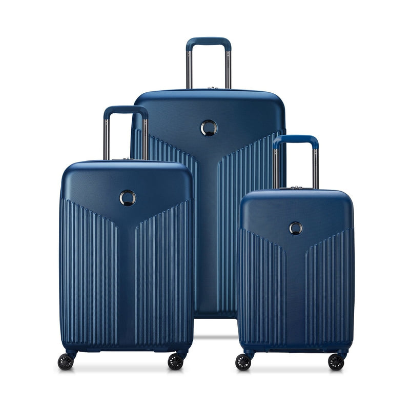 DELSEY PARIS Comete 3.0 Hardside Expandable Luggage with Spinner Wheels, Blue, 3 - Piece Set (20/24/28)