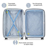 DELSEY PARIS Comete 3.0 Hardside Expandable Luggage with Spinner Wheels, Blue, Checked - Large, 28 Inch