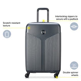 DELSEY PARIS Comete 3.0 Hardside Expandable Luggage with Spinner Wheels, Blue, Checked - Large, 28 Inch