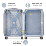 DELSEY PARIS Cruise 3.0 Hardside Expandable Luggage with Spinner Wheels, Deep Sea Navy, Checked - Medium 24 Inch