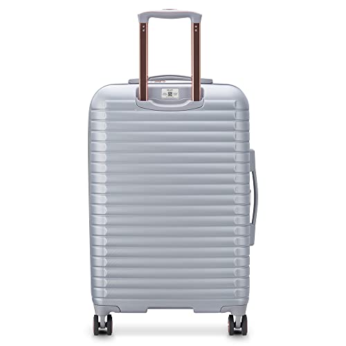DELSEY PARIS Cruise 3.0 Hardside Expandable Luggage with Spinner Wheels, Platinum, Checked - Medium 24 Inch
